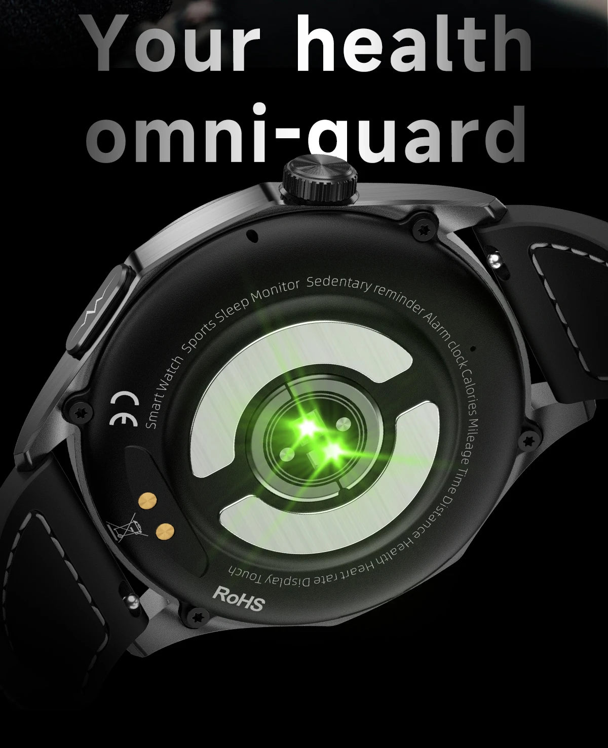 For iOS Android New Health Measurement SmartWatch Men Blood Oxygen Uric Acid ECG+PPG Body Blood Pressure HD Bluetooth Call Watch