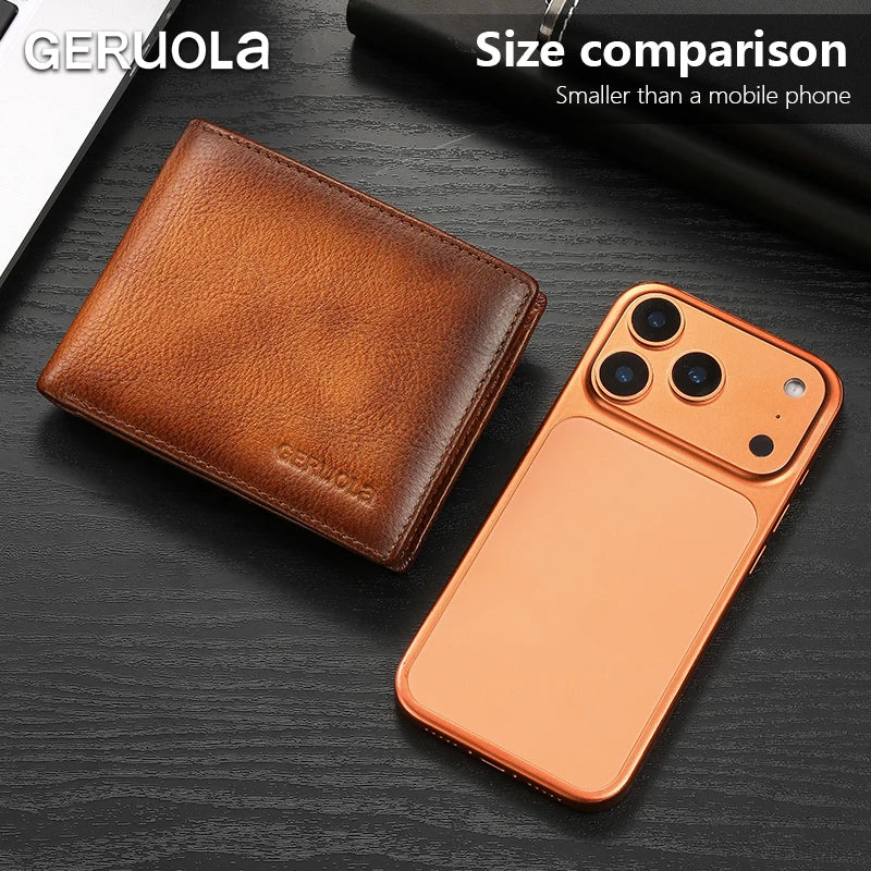 2526 Bestseller Short-style wallet crafted from genuine top-grain cowhide leather Features RFID blocking technology Card slot de