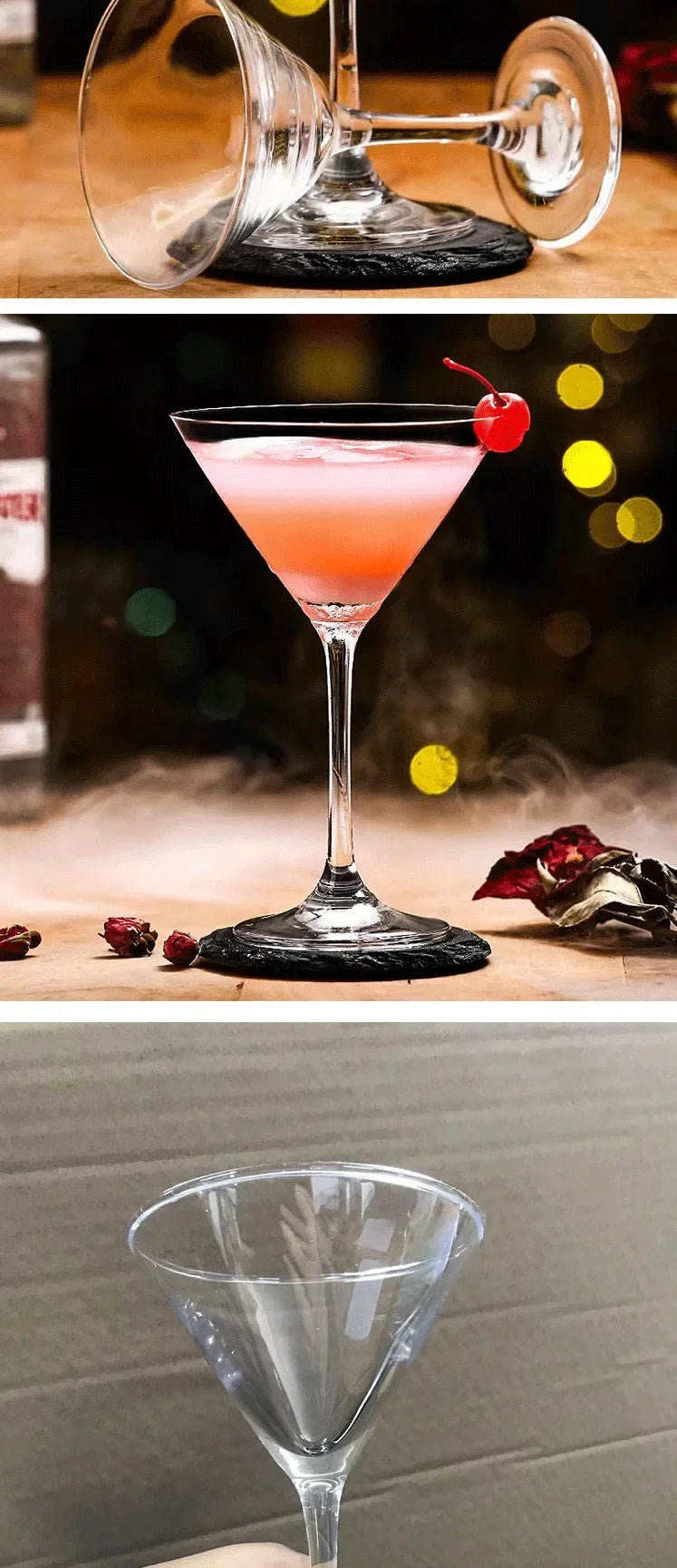 Triangle Glass Cocktail Glass Martini Creative Tall Glass Bar Classic Mixers