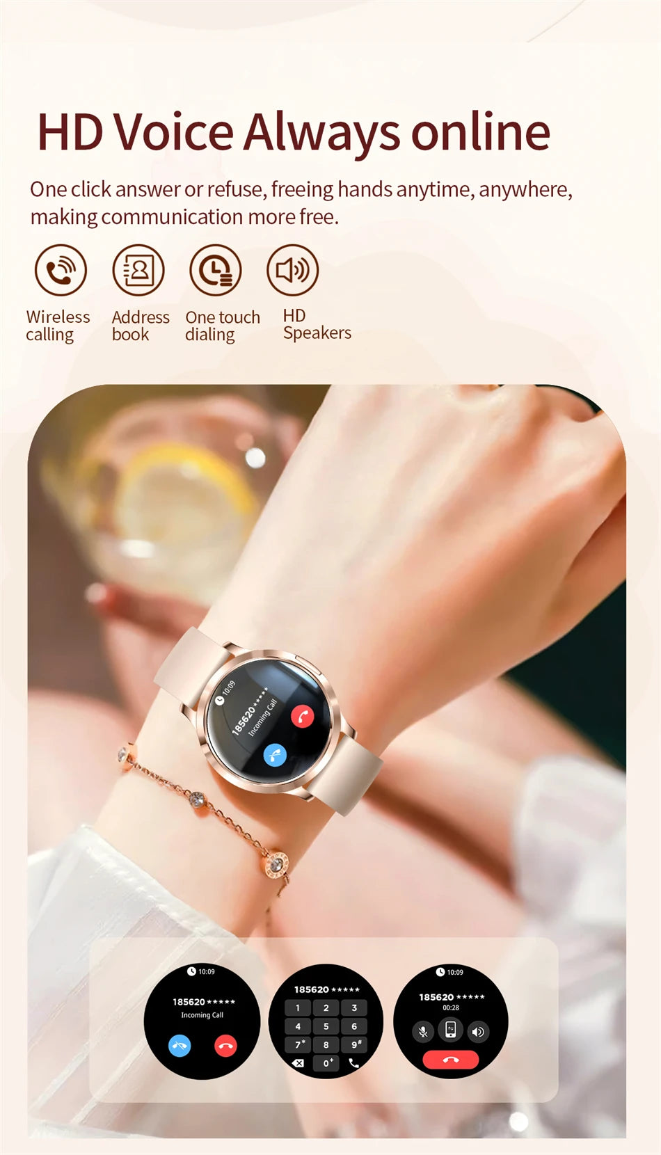 LIGE 2025 Ultra-thin AMOLED Screen Smart Watch Women Sport Fitness Bracelet Custom Watch Face Bluetooth Call Luxury Smartwatch
