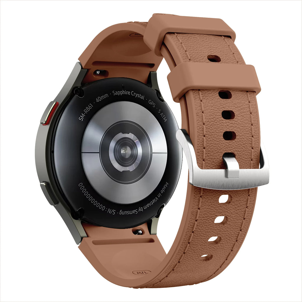 Silicone+Leather Strap for Samsung Galaxy Watch 7 6 5 4 FE 40mm 44mm No Gap Bracelet Band Watch 6 4 Classic 43/47mm 42/46mm Belt