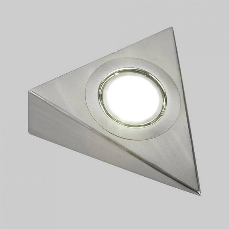 Geometric Stainless Steel Cabinet Light with Switch for Kitchen Wardrobe Bookshelf Lighting Creative Triangle Indoor Wall Lamp