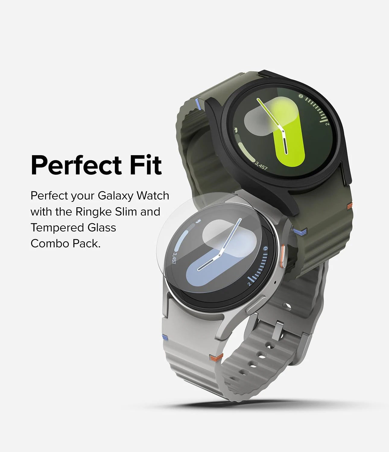 Glass+Case for Samsung Galaxy Watch 7 40mm/44mm Screen Protector Tempered Glass&Hard PC Protective Bumper Cover Accessories Set