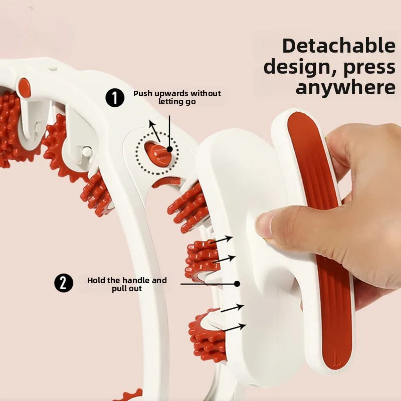 Ring Leg Massager with 14 Soft Rubber Rollers for Full Body Neck Shoulder Abdominal Anti Cellulite Slimming Muscle Relaxation
