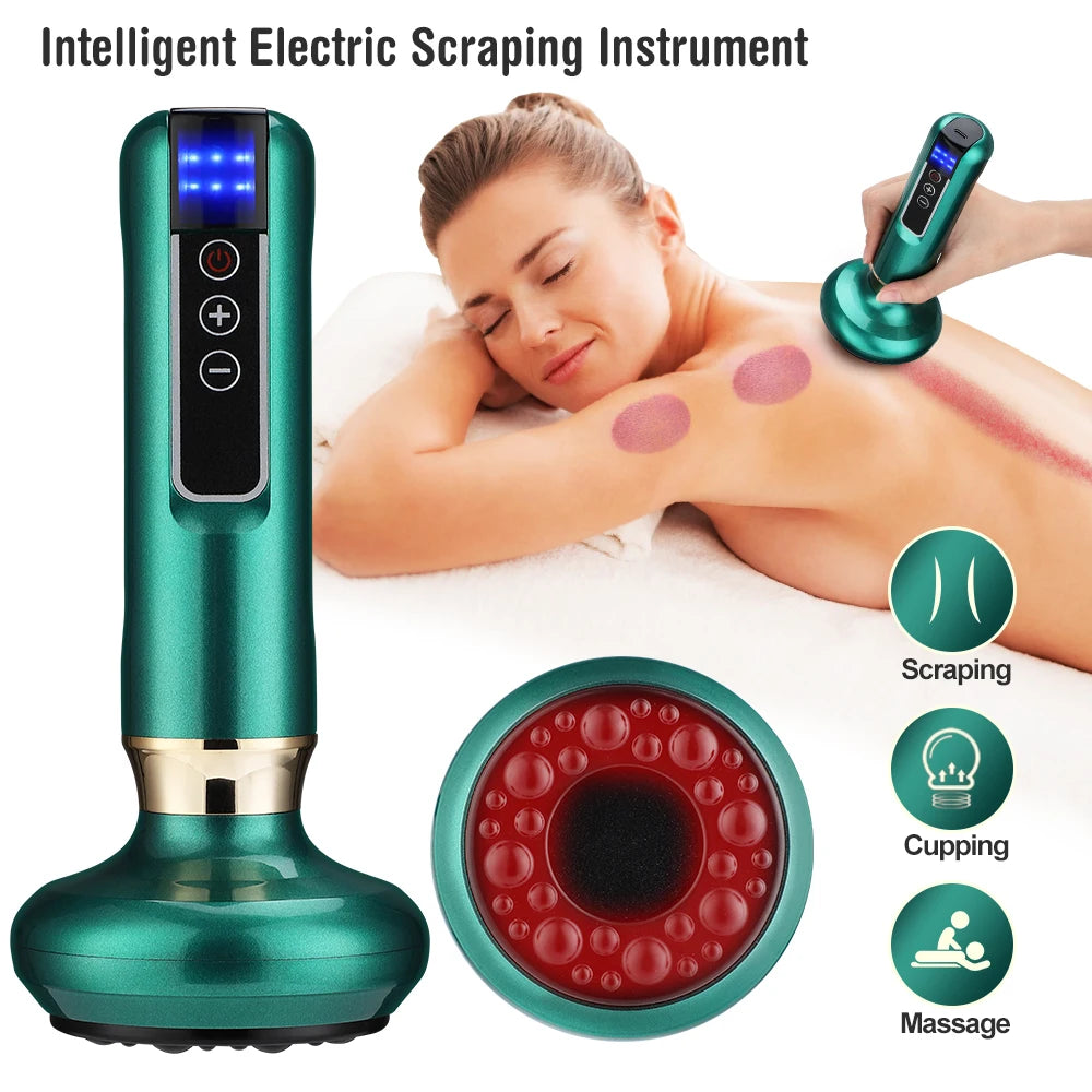 6 Gear Electric Cupping Massager Vacuum Suction Cup GuaSha Anti Cellulite Beauty Health Scraping Heat Body Slimming Massage
