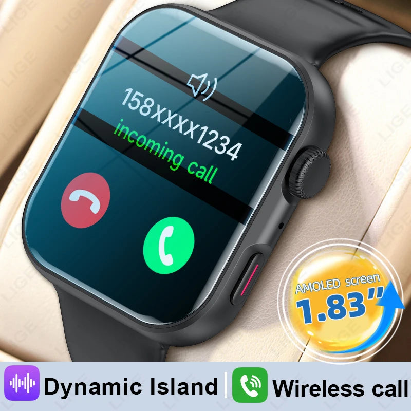 LIGE 1.83" HD Screen Smart Watch For Man Women Bluetooth Call Sports Fitness Heart Rate Blood Oxygen Monitor Men Smartwatch 2026