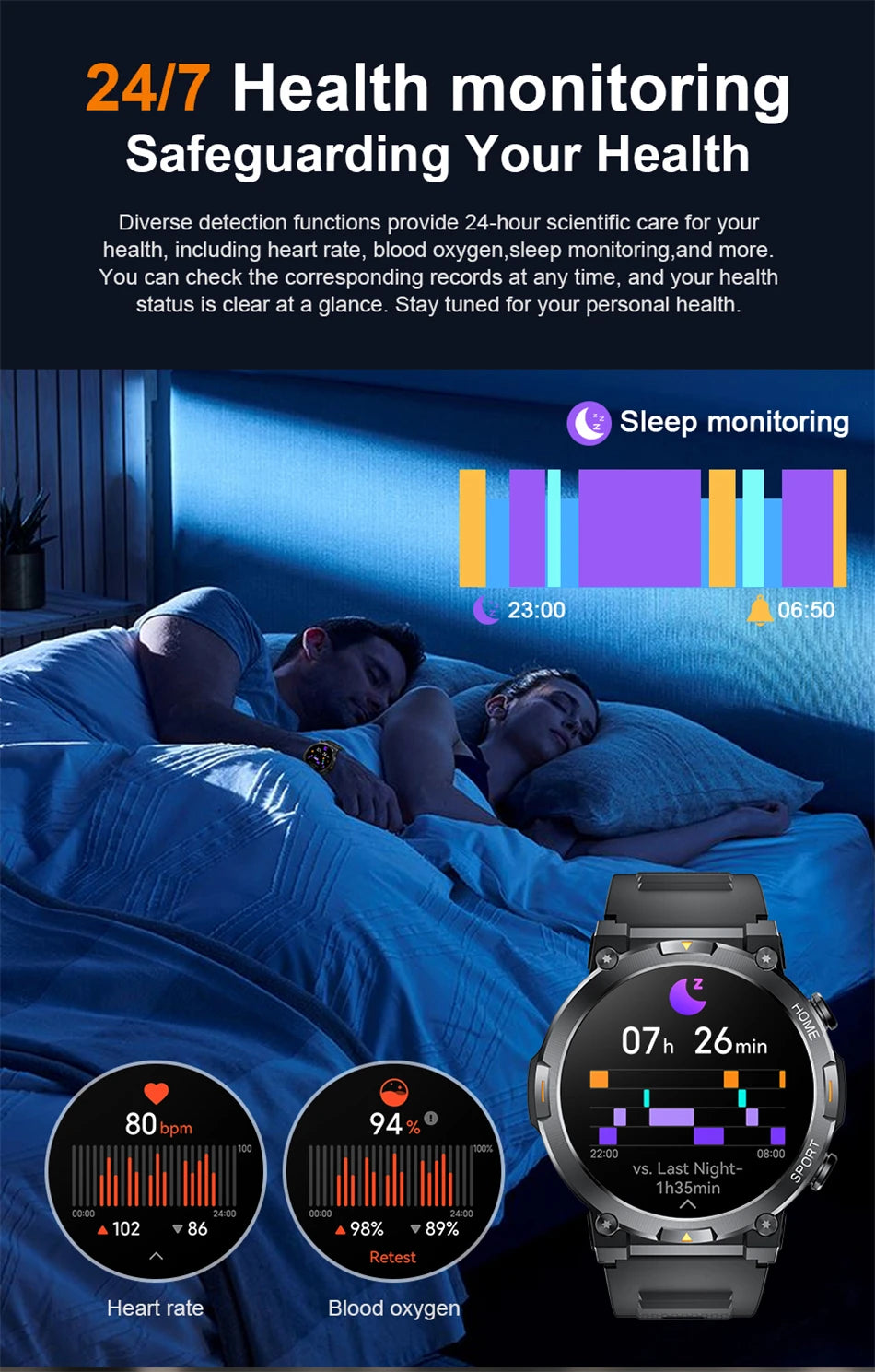 LIGE Smart Watch Men 1.43inch 466*466 AMOLED HD Screen Health Smartwatch Heart Rate Bluetooth Call Watches Sport Fitness Tracker