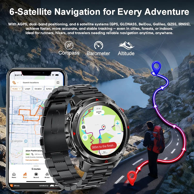 T-Rex 3 Pro Military Grade AGPS Smart Watch 10ATM Waterproof Dual-band GNSS Compass Altimeter AMOLED Swim Sports Smart Watch Men