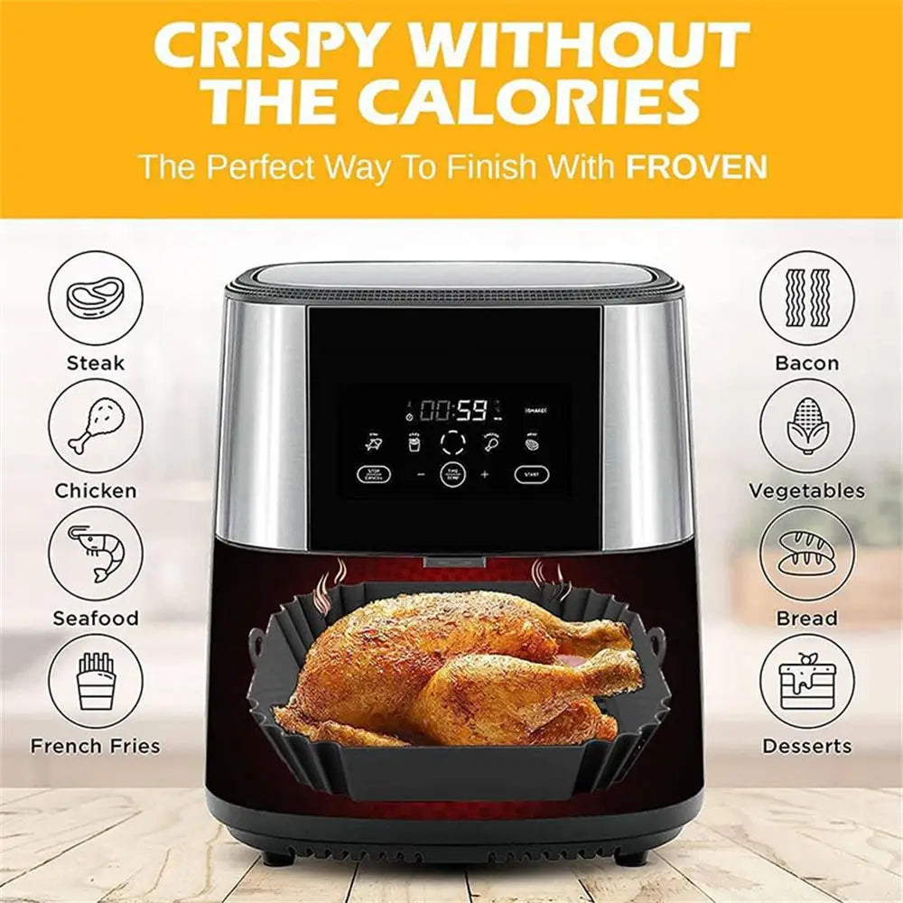 1pcs Air Fryer Silicone Liners Square Airfryer Liners Reusable Air Fryer Accessories Replacement for Parchment Airfryer Liners