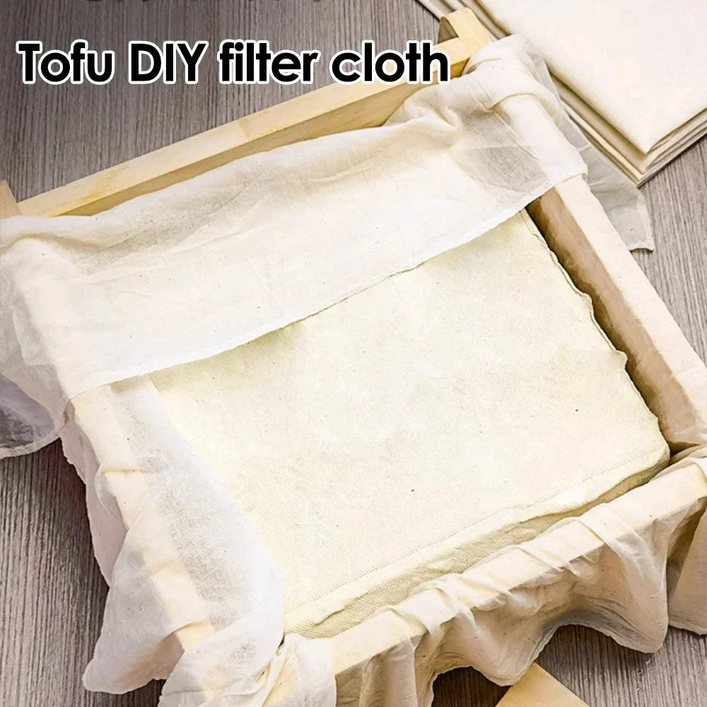 Reusable Nut Milk Cloth Bag Strainers Unbleached Natural Cotton Cheesecloth Cheese Yogurt Tofu Filter Kitchen Fine Mesh Strainer