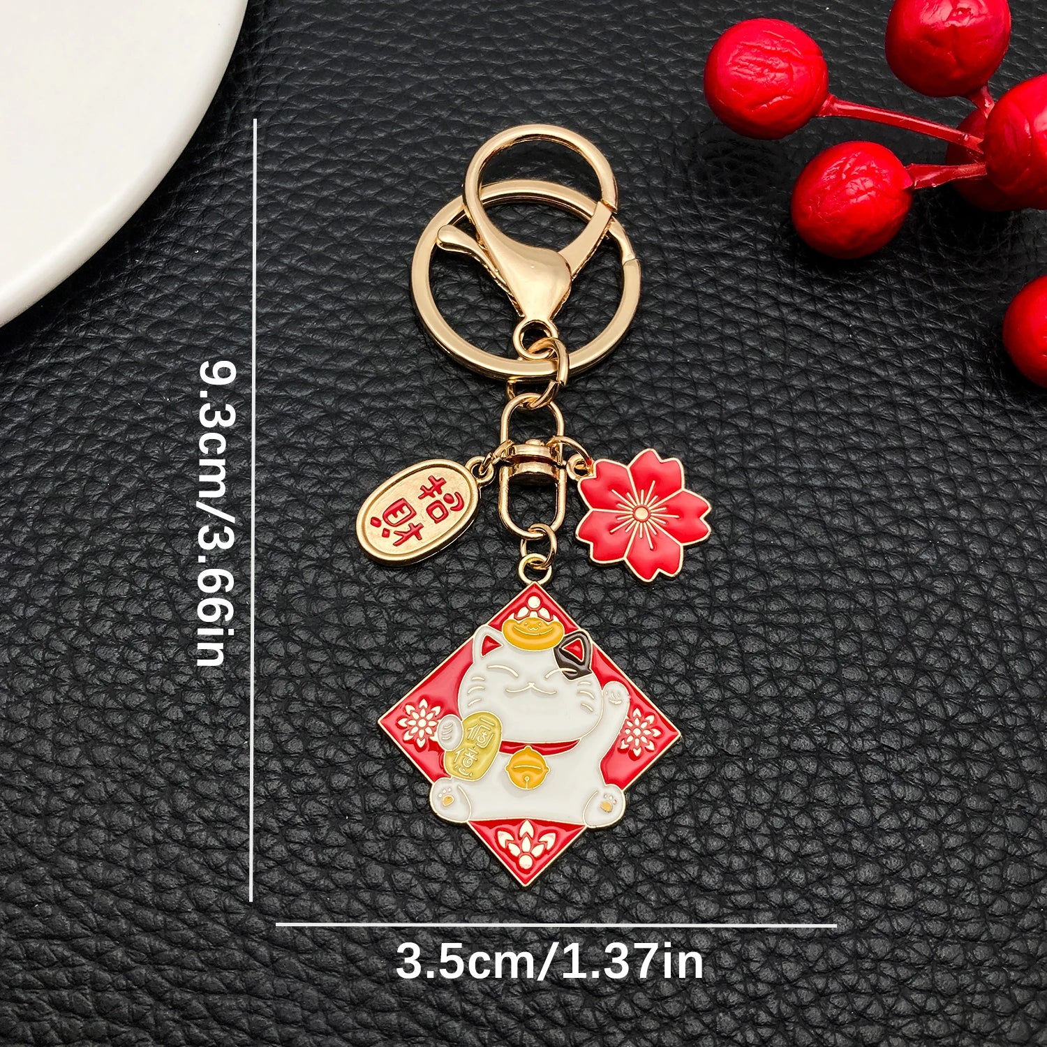 Japanese Maneki-neko (Lucky Cat) Keychain, Japanese Style Koi Fish Car Key Pendant, Creative Gift Alloy Lucky Bag Charm.