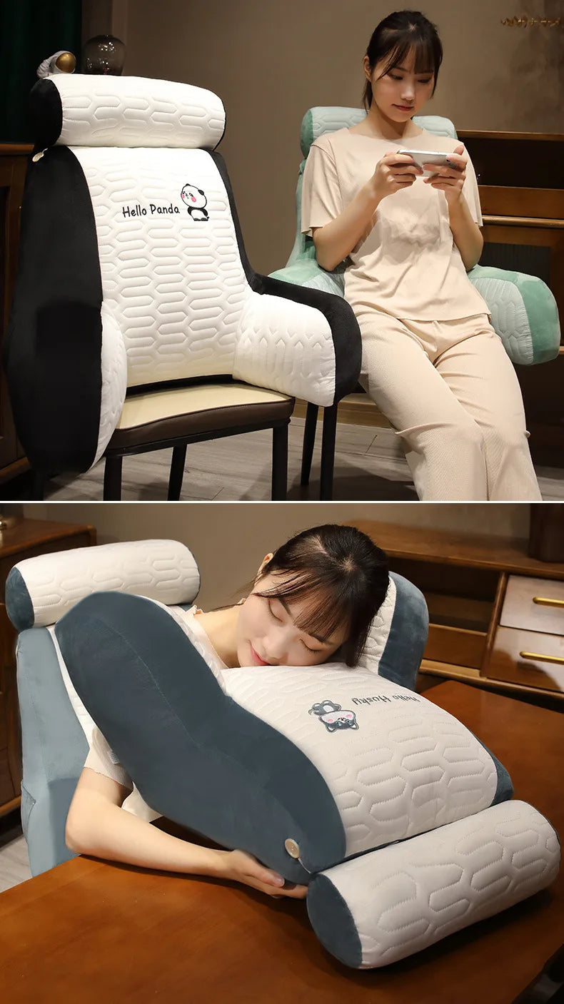Summer Ice Shreds Pillow Panda Increase in Height Lumbar Support Detachable Washable Cushion Student Dormitories Bed Backrest