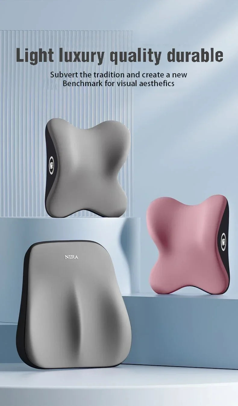 Memory Foam Car Universal Headrest Lumbar Cushion Back Cushion Lumbar Pillow Car Comfort Neck Pillow Car General Accessories