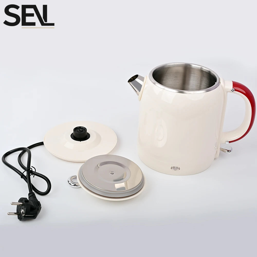1.0L Anti-Scald Electric Kettle, Seamless Electric Kettle, 304 Stainless Steel Household Fast Boiling Kettle for Coffee Brewing