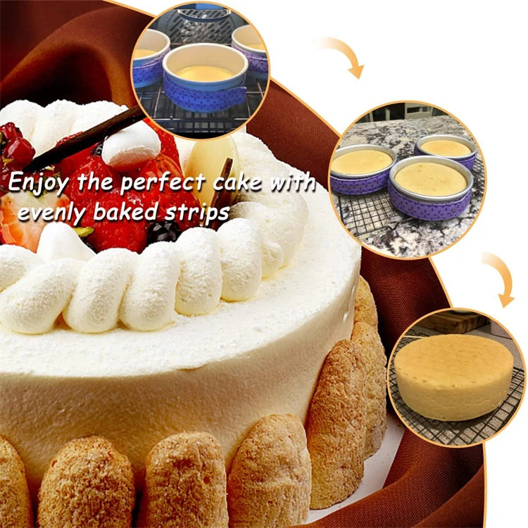 LMETJMA Bake Even Strip Cake Pan Dampen Strips Super Absorbent Thick Cotton Cake Strips Baking Tray Protection Strips JT130