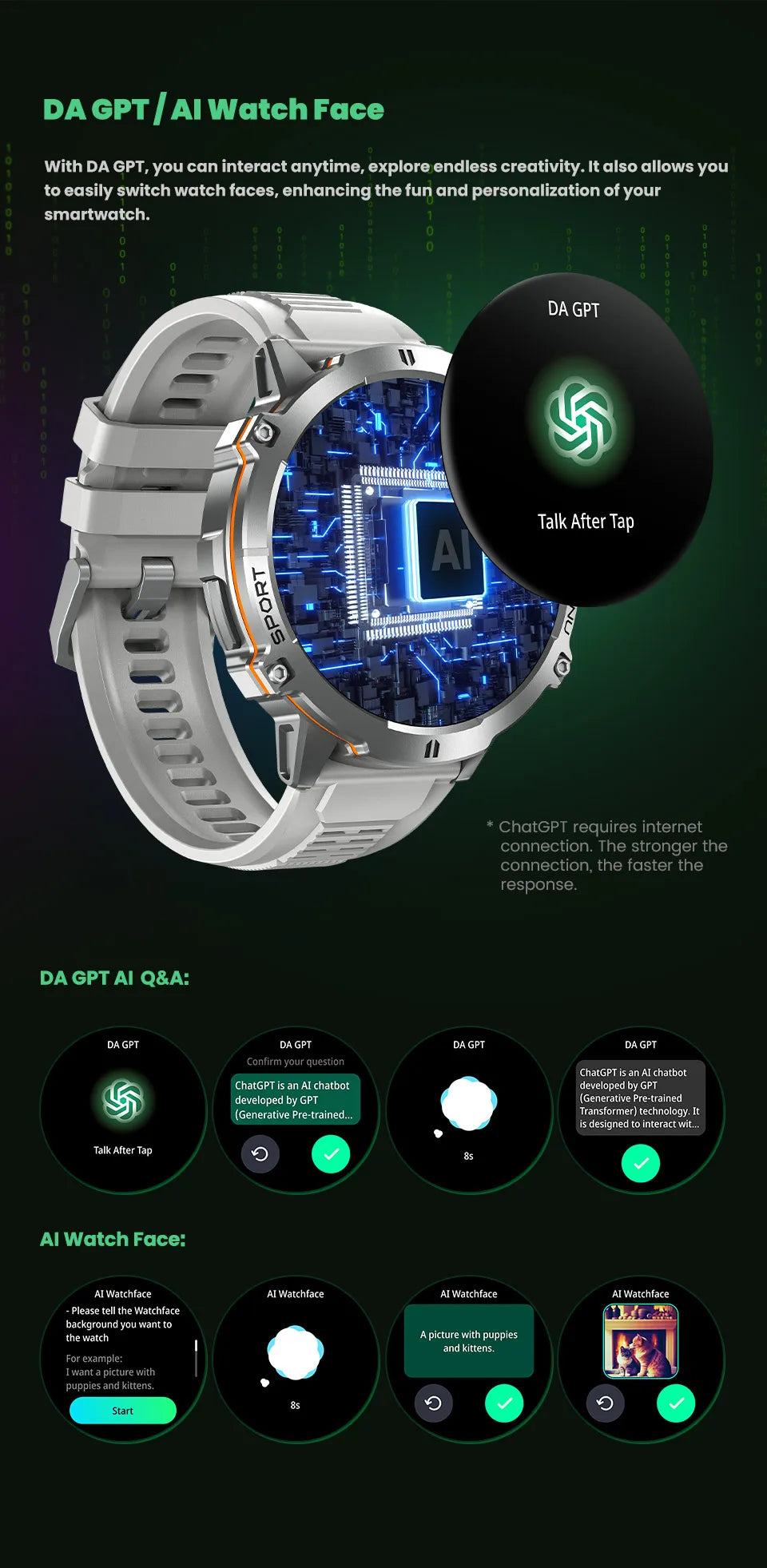 2025 New Military TREX3 1000mAh Battery Smart Watch 1.73-inch Screen 5ATM Waterproof GPS Altimeter Bluetooth Call Men Smartwatch
