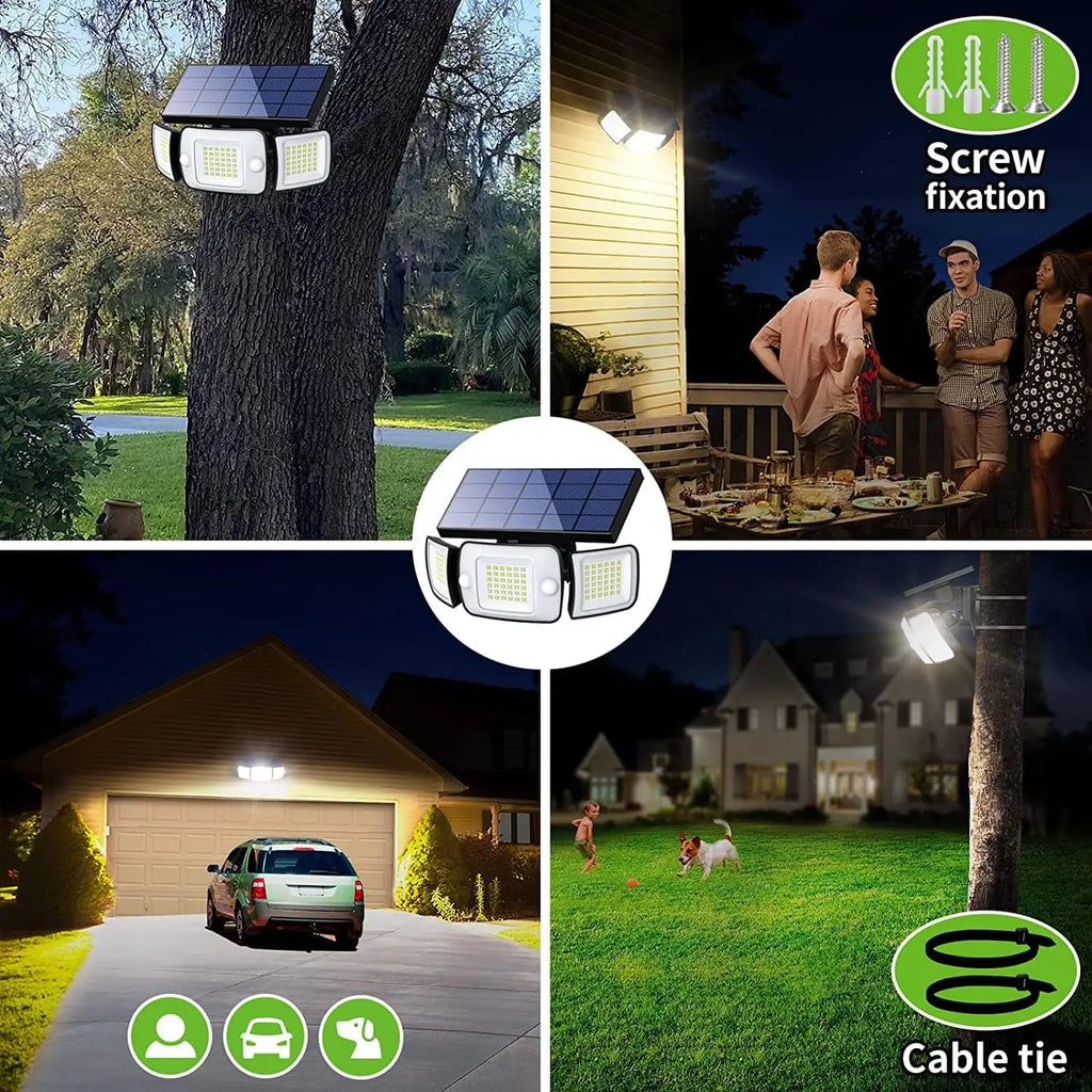 Top Brand Powerful 6000mah Outdoor Solar Lights With 3 Modes Two Motion Sensors Bright Light Wall Lamp For Garden Yard Garage