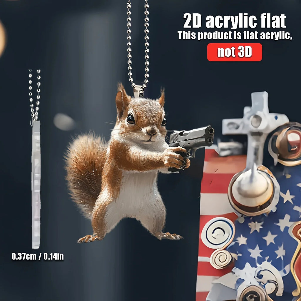 2D Funny Squirrel With Pendant Used for Car Hanging Decoration Fun Decoration Home Decoration Backpack Accessories keychains
