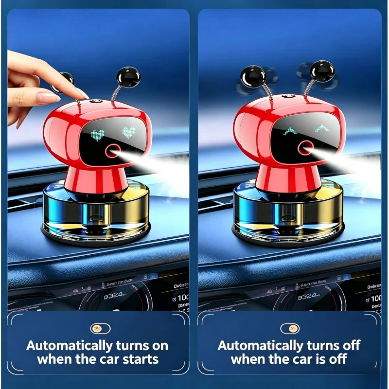 Smart robot aroma diffuser ornament, automatic start and stop, automatic fragrance spraying, suitable for car and home
