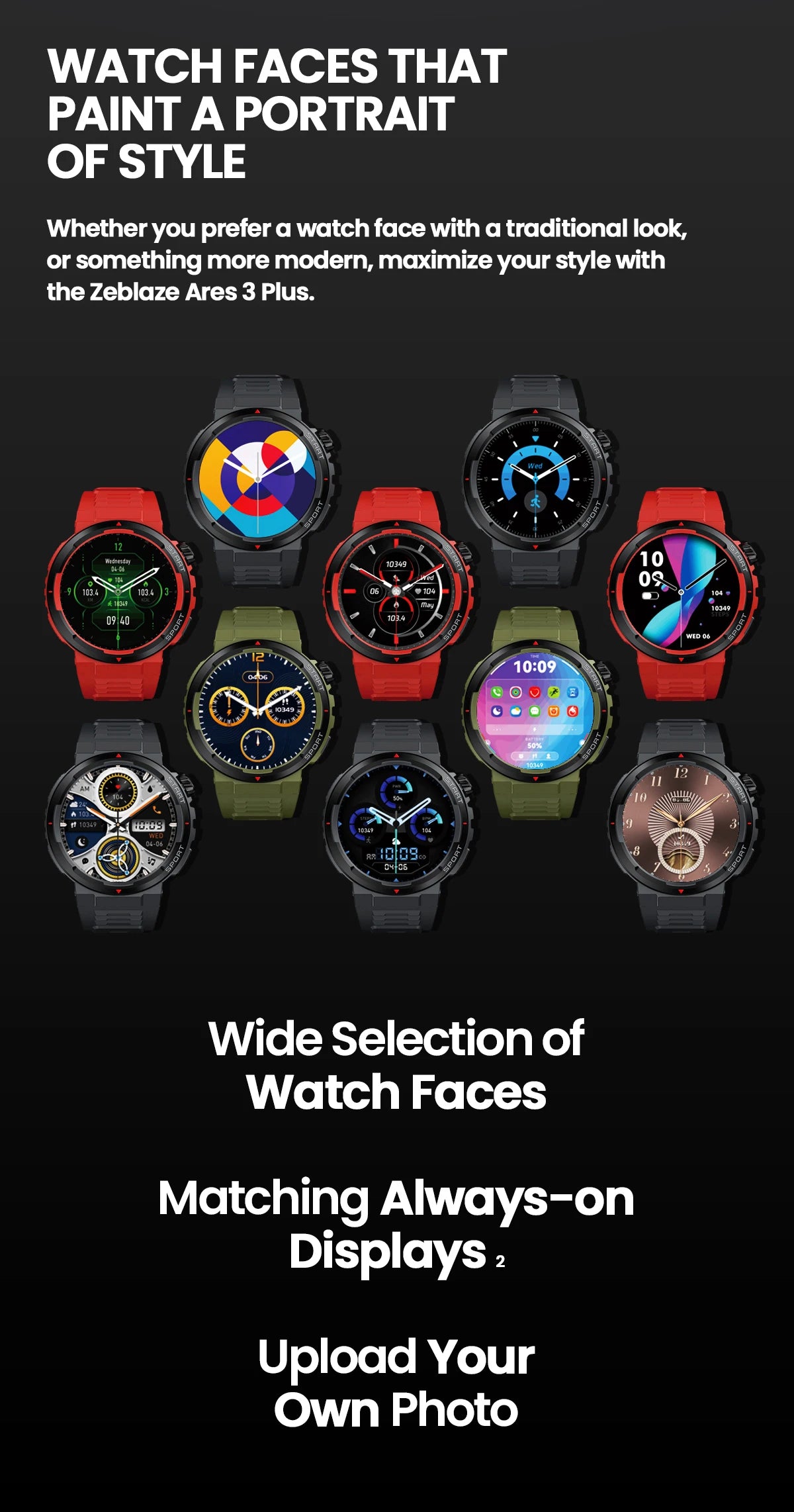 New Zeblaze Ares 3 Plus 1.43'' HD AMOLED Display Smartwatch Voice Calling New 3D Interactive 100+ Sports Modes Smart Watch Men