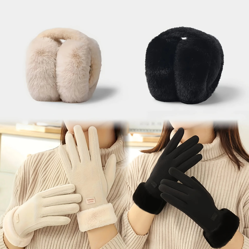 Women's Winter Warm Touchscreen Gloves Plush Lined Thick Outdoor Leisure Protection