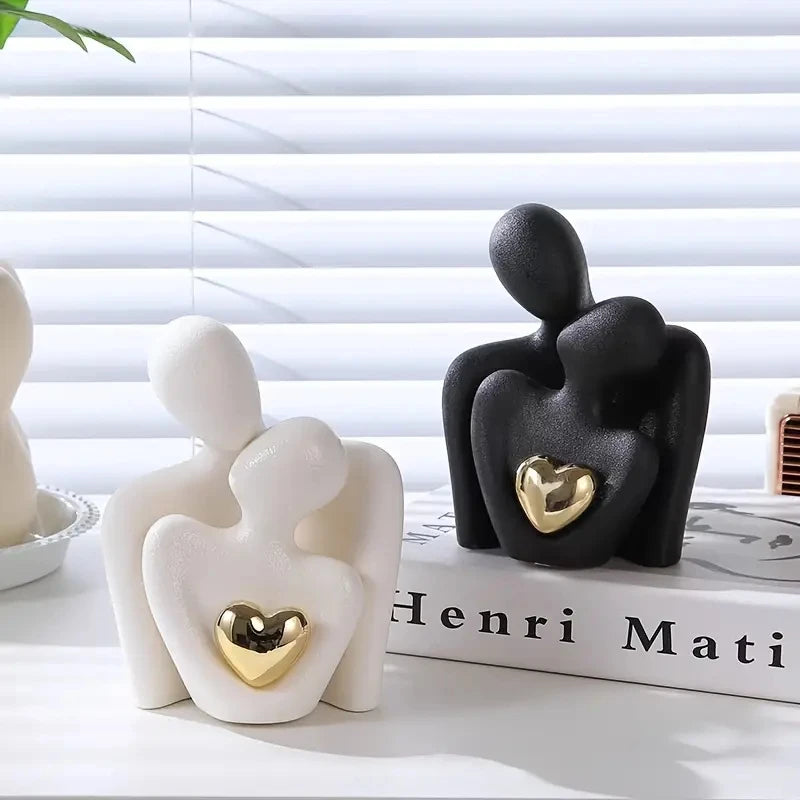 1Pc Romantic Love Embrace Statue Ornament Couple Set Bedroom Interior Decoration Valentine's Day Gift