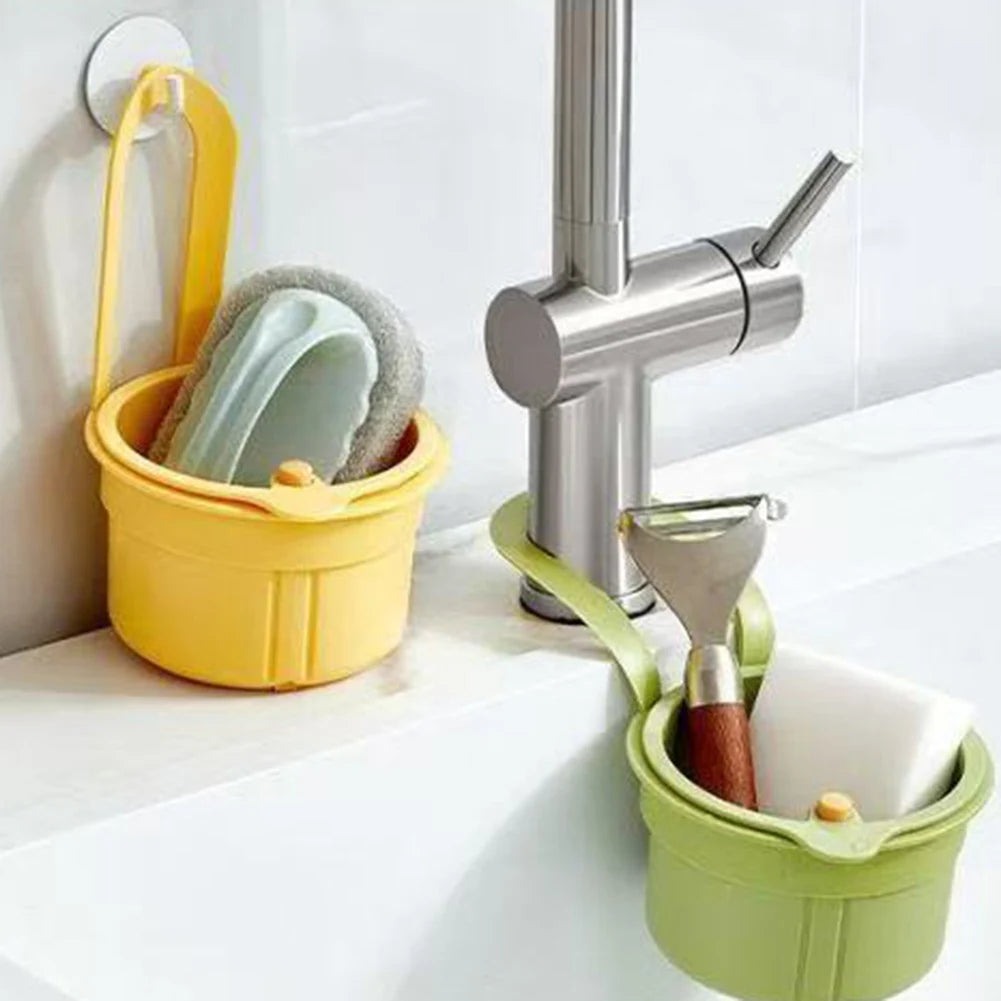 Creative Kitchen Sink Hanging Strainer Basket Detachable Openable Bottom Cover Kitchen Garbage Filter Quickly Drain Clean Rack