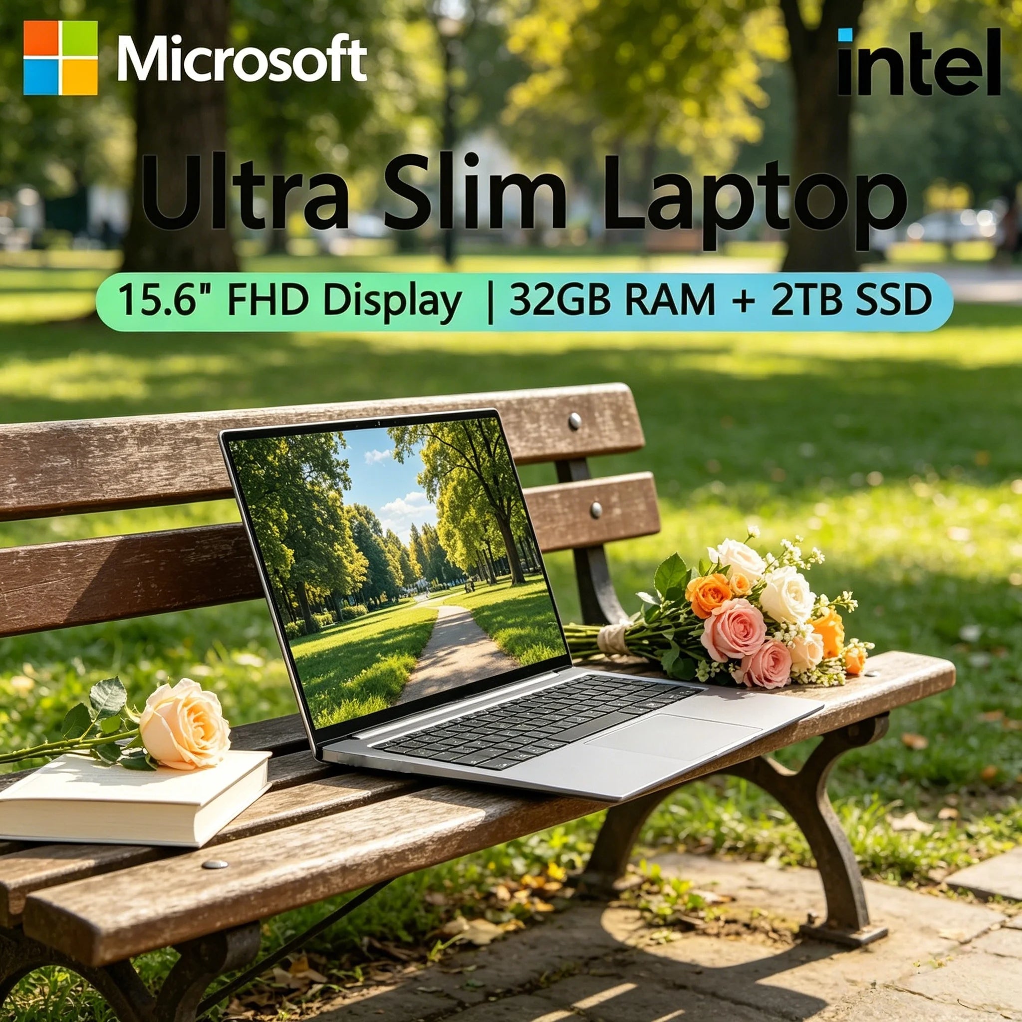 15.6 Inch Ultra Thin Laptop Intel Core I9-9880H Windows 11 32GB DDR4 RAM 2TB SSD Portable Gaming Office Notebook PC