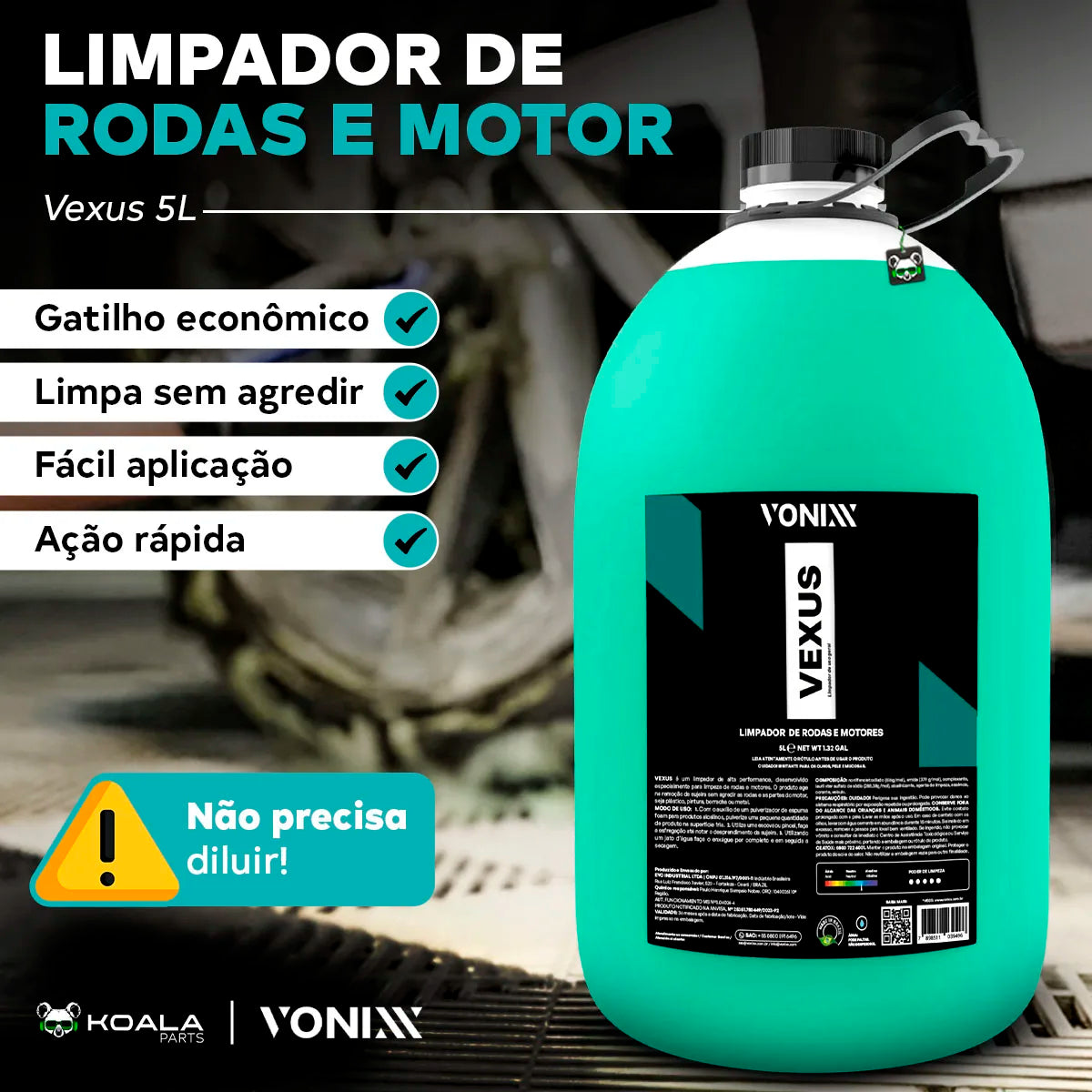 Wiper General Degreaser Wheel Engine Vexus 5 Liters Vonixx
