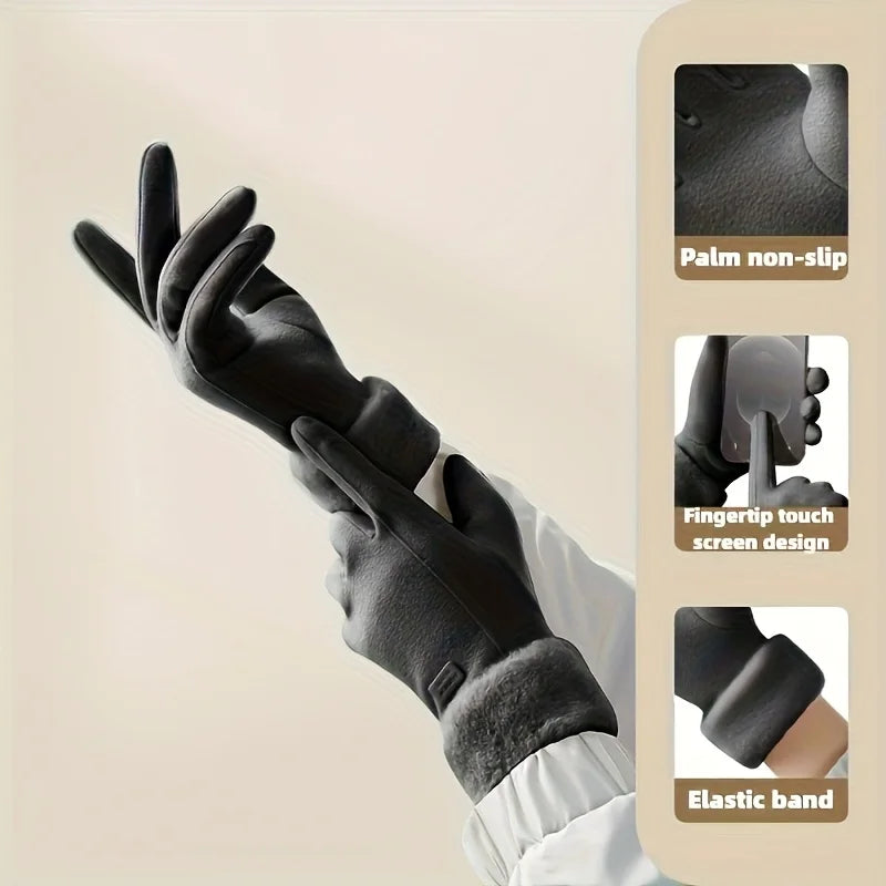 Women's Winter Warm Touchscreen Gloves Plush Lined Thick Outdoor Leisure Protection