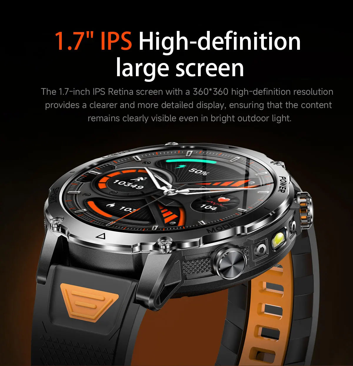 2026 Hot New 1400mAh Extra-Large Battery SmartWatch Men Military Outdoor SOS Flashlight  Waterproof Heart Rate Sports Smartwatch