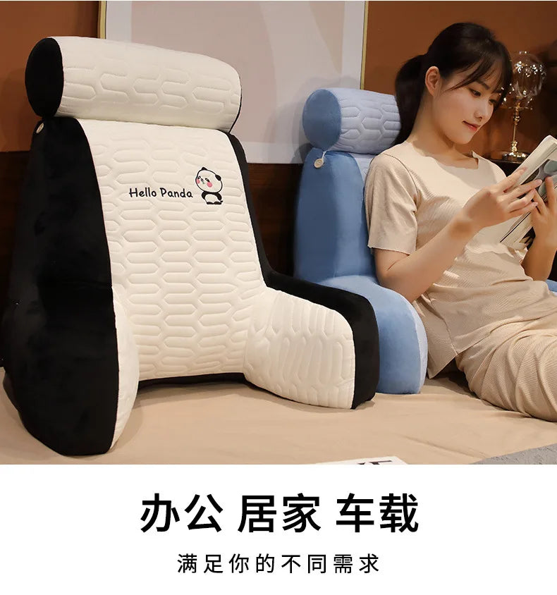 Summer Ice Shreds Pillow Panda Increase in Height Lumbar Support Detachable Washable Cushion Student Dormitories Bed Backrest