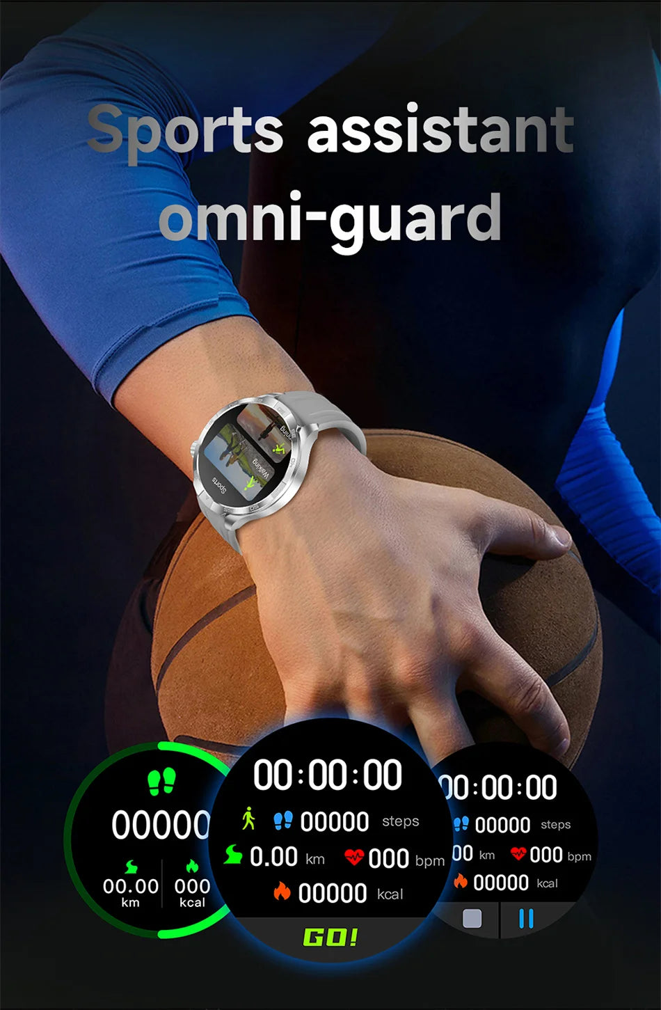 2026 Smart Watch Always display AMOLED NFC Bluetooth Call GPS trajectory Waterproof Health Sport Smartwatch Men for Android iOS