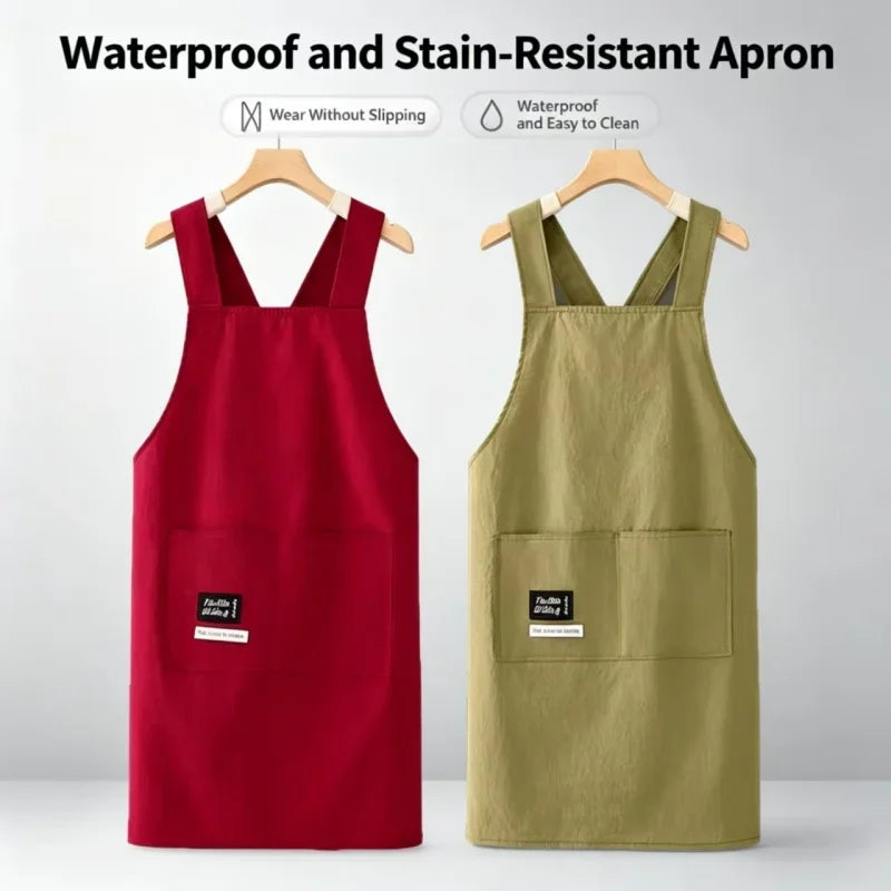 Multi-Purpose Unisex Breathable Waterproof Kitchen Apron Adjustable Strap Oil Resistant Bib for Cooking Cleaning Restaurant Work