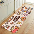 Cute Cartoon "KITCHEN" Appliances & Food Print Kitchen Mat, Non-Slip Washable Durable Runner Rug for Kitchen & Kids' Home Decor