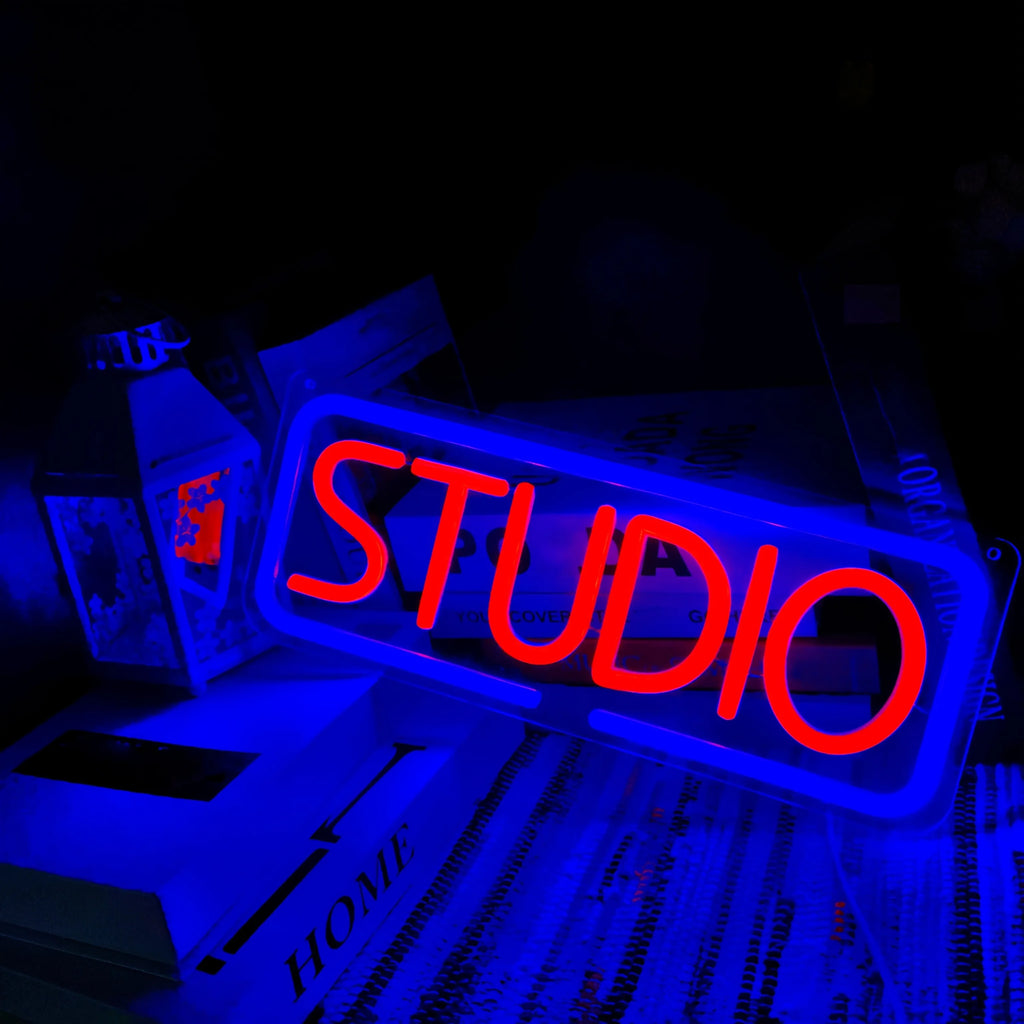 Studio Neon Sign LED Letter Neon USB Powered Dimmable for Music Studio Club Home Party Wall Art Decor