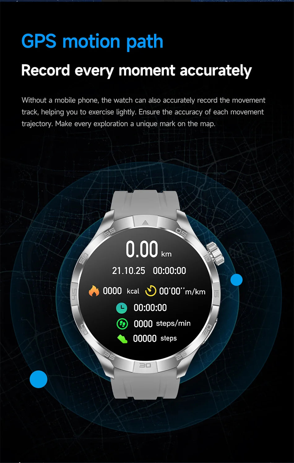 2026 Smart Watch Always display AMOLED NFC Bluetooth Call GPS trajectory Waterproof Health Sport Smartwatch Men for Android iOS