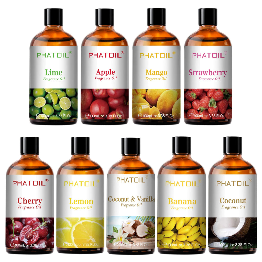 PHATOIL 100ml Fragrance Oil Cherry Coconut & Vanilla Mango Watermelon Strawberry Aromatherapy Oils For Diffuser Candle Making