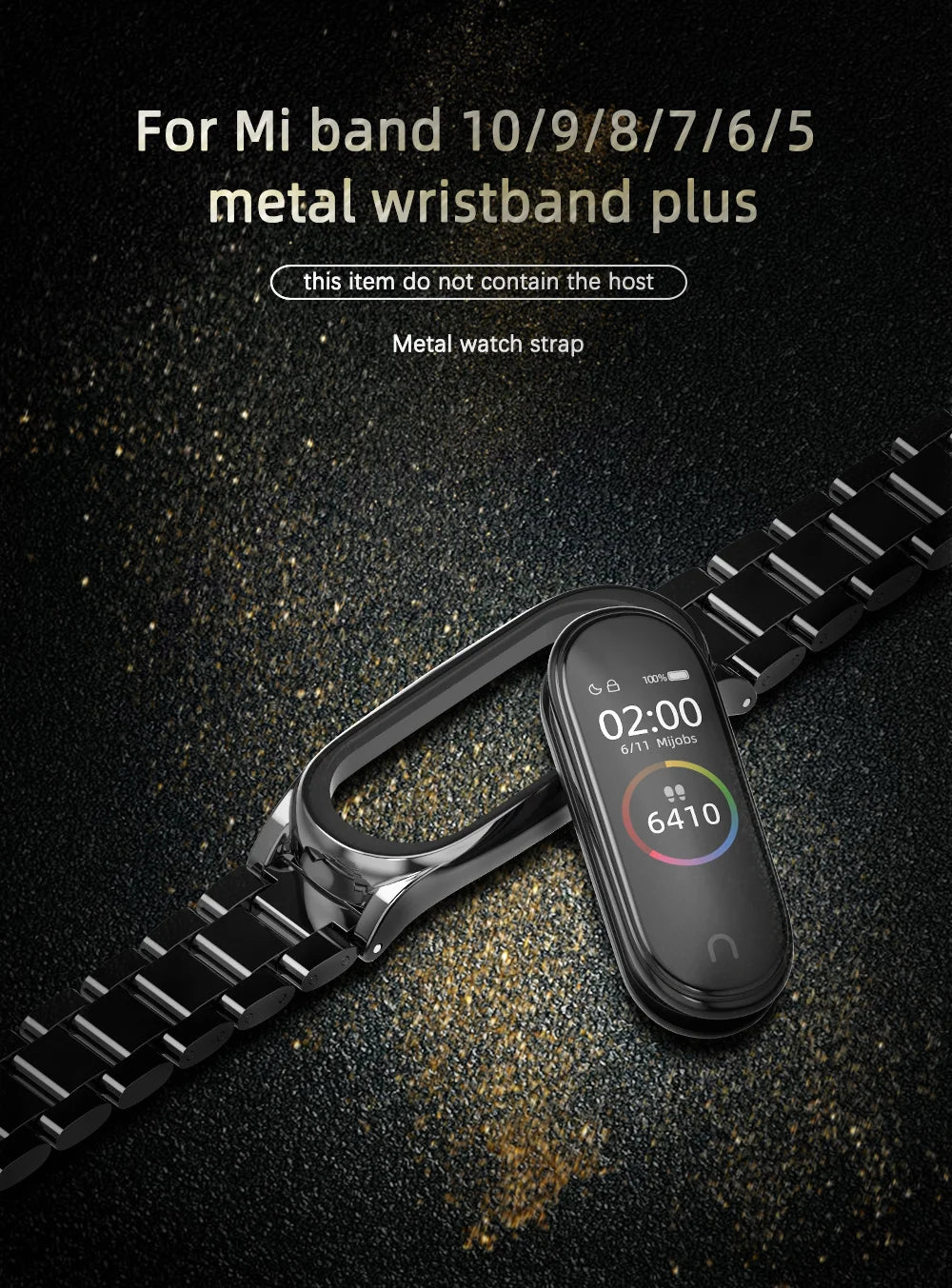 Metal Strap for Mi Band 10 9 8 7 6 5 Stainless Bracelet for Xiao mi Mi Band 9 Strap for Mi Band 8 Mi Band 7 Wristband