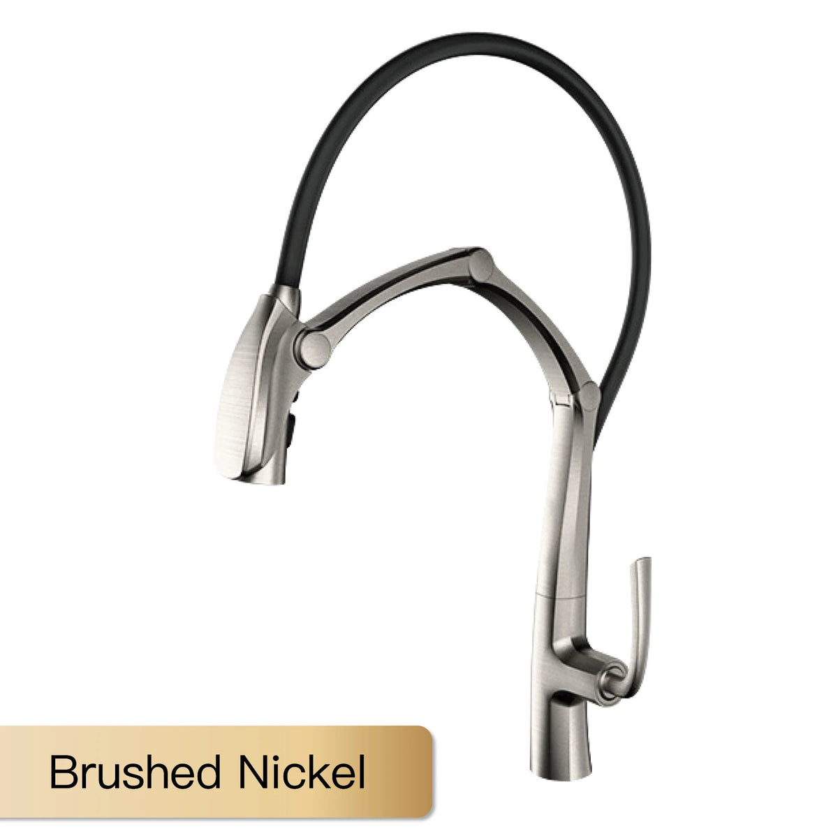 AITANA Gun Grey Luxury Brass LED Display Kitchen Faucet，Touchless Sensor，Pull-Out 3-Function Spray Water-Saving SinK Mixer