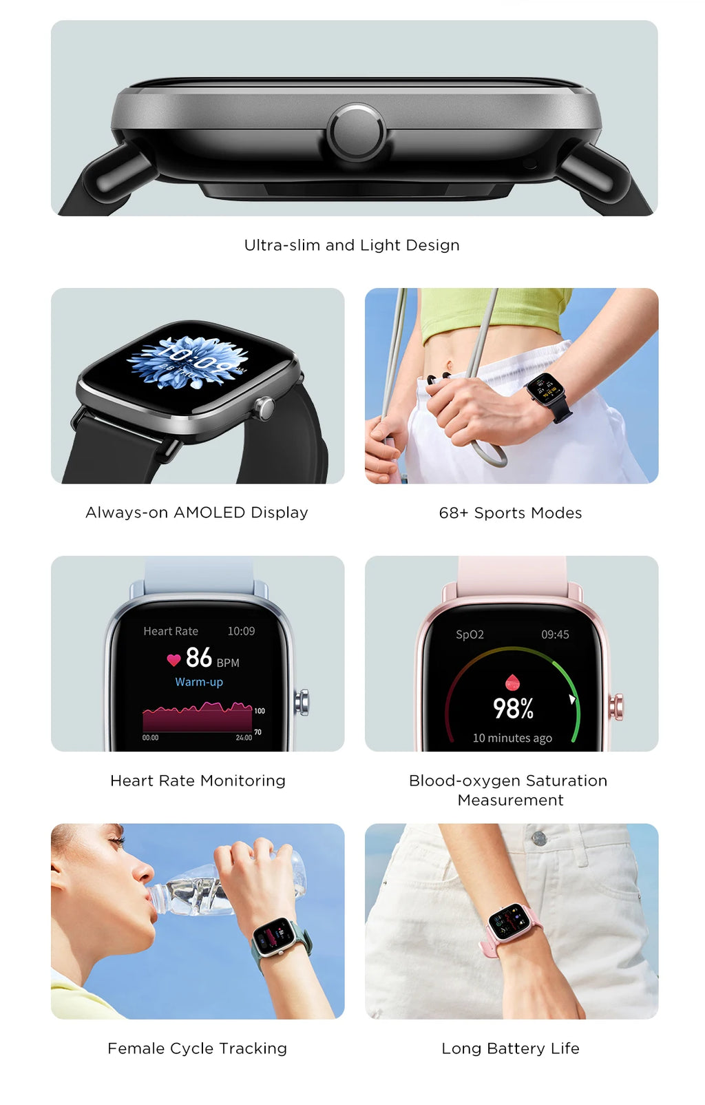 Amazfit GTS 2 mini GPS Smartwatch  For Men Women Gift Display 68+Sports Modes Waterproof Sports Watch Sleep Monitoing