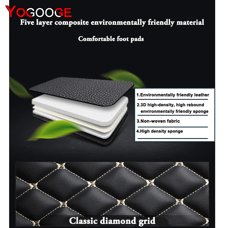 YOGOOGE Custom Car Floor Mats For Toyota CHR C-HR Auto Carpets Foot Coche Accessorie