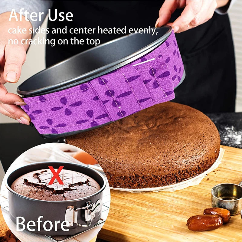 LMETJMA Bake Even Strip Cake Pan Dampen Strips Super Absorbent Thick Cotton Cake Strips Baking Tray Protection Strips JT130