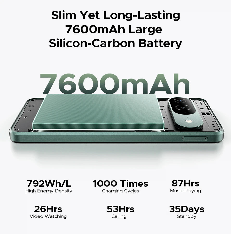 Global Version DOOGEE B10 Smartphone Android 16 7600mAh Battery 6GB 256GB 6.6'' Display 64MP AI Camera IP68 / IP69K Mobile Phone