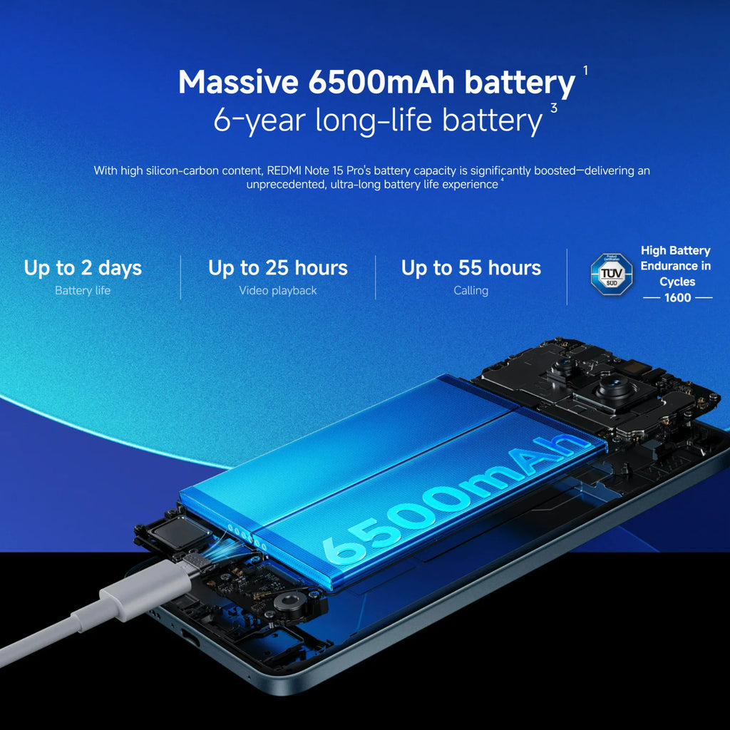 Xiaomi Redmi Note 15 Pro 4G 8+256GB Global Version MediaTek Helio G200-Ultra 6.77" 120Hz AMOLED Display 200MP 6500mAh 45W NFC