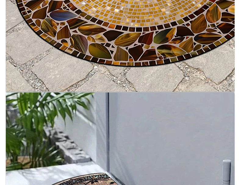 Entrance Carpet Anti-slip Dirt-resistant Wear-resistant Door Rug Semicircular Imitation Marble Texture Welcome Floor Mat 현관 카펫