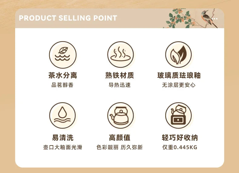 1.2L Household Enamel Boiling Kettle Outdoor Kitchen Cookware Can Make Coffee Milk Boiling Water Kettle