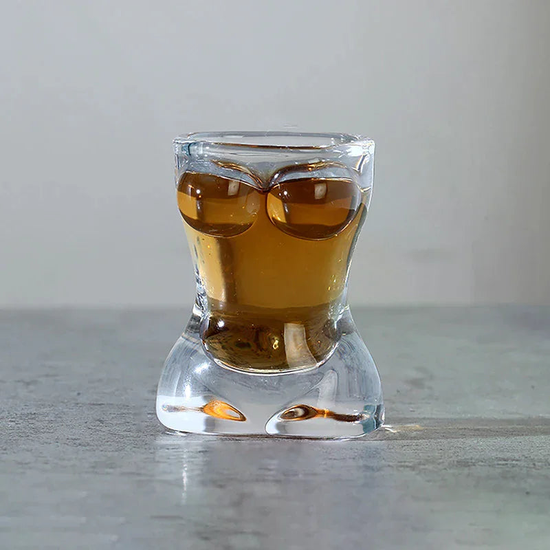 1PC Novelty Body Shaped Glass Beer Cup, Transparent Drinkware for Cocktails and Juices, Funny Wine Glass, Bar and Cafe