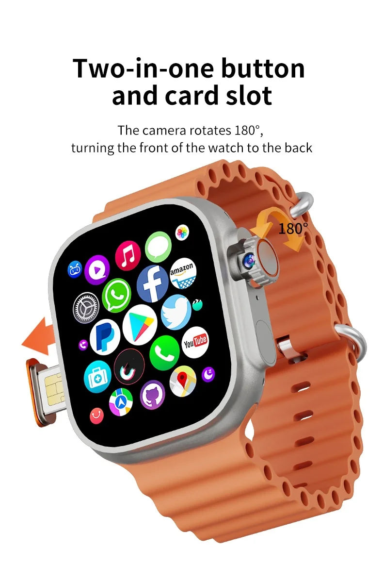 DW100 Pro+ 5G Android Smartwatch Touch ID Smart Watch With Rotary Camera 2.29inch Amoled Screen GPS WIFI NFC Google Play Store
