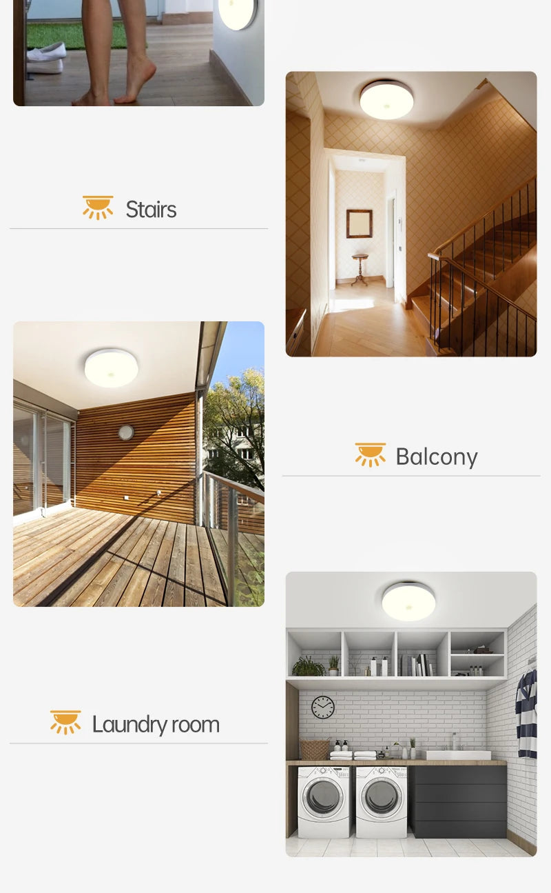 220V PIR Motion Sensor Ceiling Lamp 110V 220V Motion Detector Modern Ceiling Lighting For Corridor Garage Stair Balcony